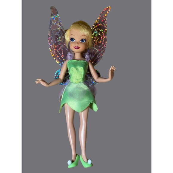 Disney Tinker Bell Doll With Glittery Wings and Green Dress - Picture 3 of 11